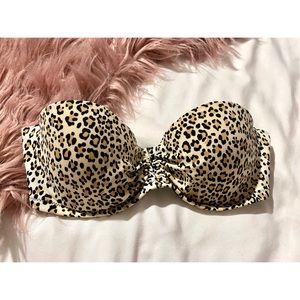 Victorias Secret Leopard Print Strapless Bikini Top